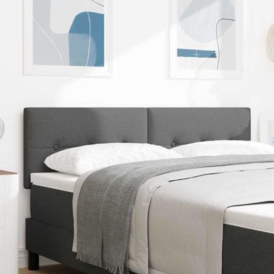 vidaXL LED hlavová doska s LED pásikmi Tmavo šedá 160 cm látka
