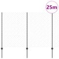 vidaXL Sieťový plot s stĺpom 25 x 1,6 m PVC potiahnutá oceľ Sivá