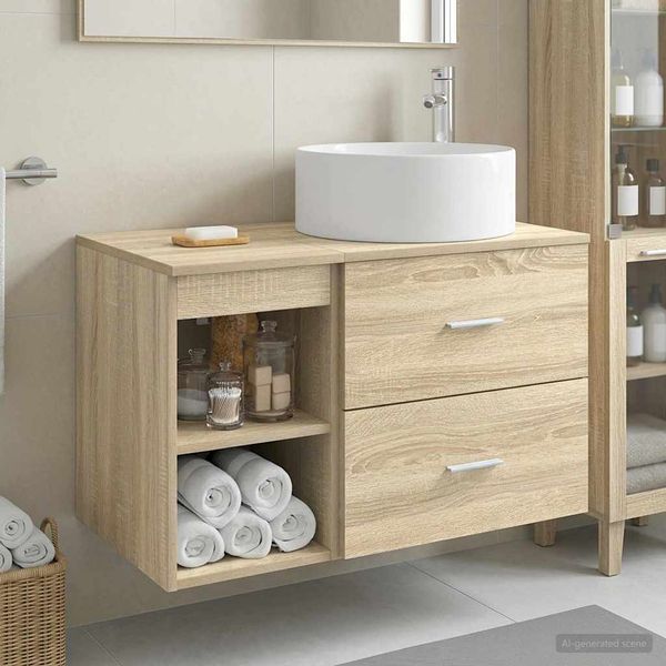 vidaXL Sada kúpeľňového nábytku 2 pcs Dub sonoma Kompozitné drevo