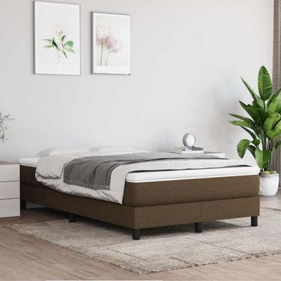 vidaXL Posteľný rám s boxspringom tmavohnedá 120x200 cm látka