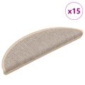 vidaXL Schodové rohože 15 ks 56x17x3 cm strieborné polkruhové