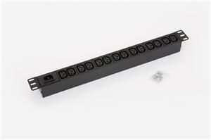 19'' 14x IEC0 C13, IEC C14 vstup, bez kábla, RAL9005