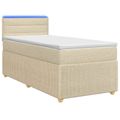 vidaXL Posteľ boxspring s matracom Krémová 80 x 200 cm Látka