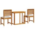 vidaXL Záhradný bistro set 3 ks Hnedá Pevné akáciové drevo