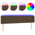 vidaXL Čelo postele s LED tmavohendé 163x16x78/88 cm látka