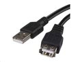 Kábel USB 2.0 A/M – A/F 2m, čierny, EMOS S70201