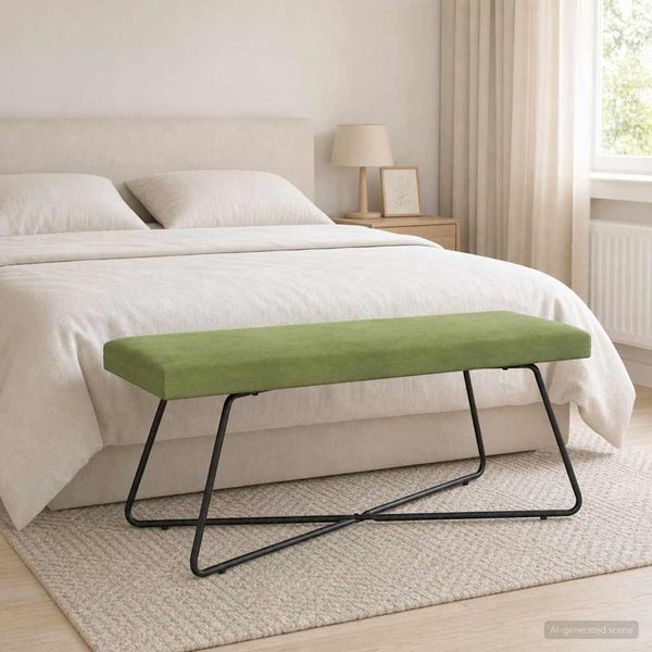 vidaXL lavička Jednofarebný Svetlo zelená 110 x 40 x 45 cm Zamat