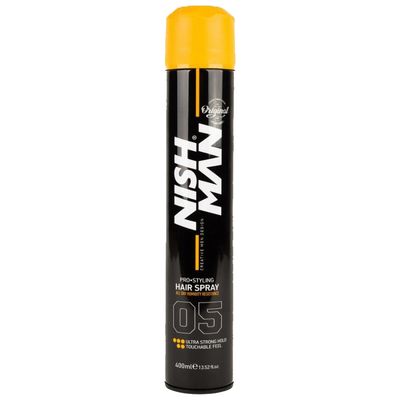 Ultra silný lak na vlasy NISH MAN Ultra strong hold hair spray 400 ml