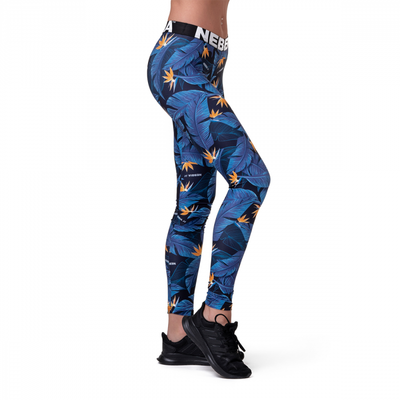 Dámske legíny Mid Waist Ocean Power Blue - NEBBIA