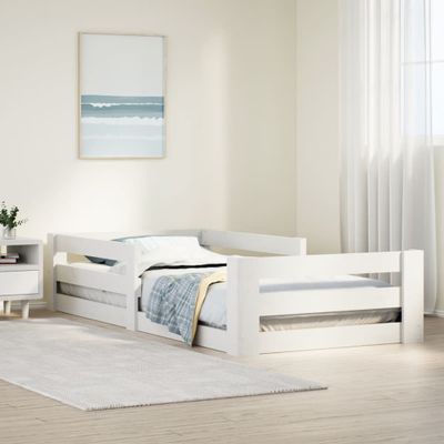 vidaXL Posteľný rám bez matraca biely 80x200 cm borovicový masív
