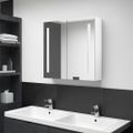 vidaXL LED kúpeľňová zrkadlová skrinka žiarivá biela 62x14x60 cm