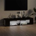 vidaXL TV skrinka s LED svetlami lesklá čierna 135x39x30 cm