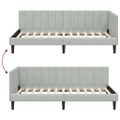 vidaXL Rohový rám postele Svetlosivá 90 cm x 200 cm Zamat