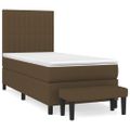 vidaXL Boxspring posteľ s matracom tmavohnedá 100x200 cm látka