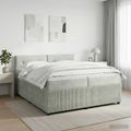 vidaXL Posteľ boxspring s matracom Svetlosivá 200 x 200 cm Zamat