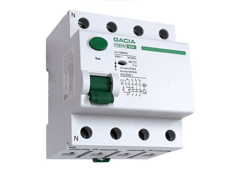 Prúdový chránič GACIA PR8NM typ AC /40A/100mA/4P/6kA