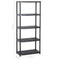 vidaXL Regál s 5 úložnými poličkami čierny 71x38x170 cm plastový