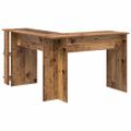 vidaXL Rohový stôl Staré drevo Kompozitné drevo 140 x 113,5 x 75 cm