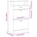 vidaXL Botník betónovo sivý 63x24x104 cm spracované drevo