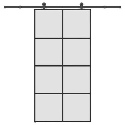 vidaXL Posuvné dvere s kovaním ESG sklo a hliník 102,5x205 cm