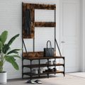 vidaXL Vešiak na šaty s botníkom dymový dub 100x40x184 cm