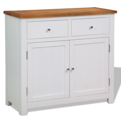 vidaXL Komoda 90x33,5x83 cm, dubový masív