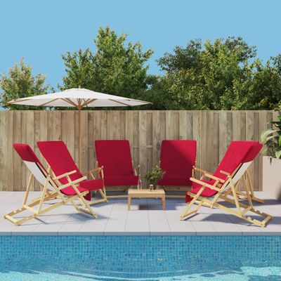 vidaXL Plážové uteráky 6 ks vínové 60x135 cm látka 400 GSM