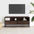 vidaXL TV skrinka hnedý dub 100x34,5x40 cm kompozitné drevo a kov