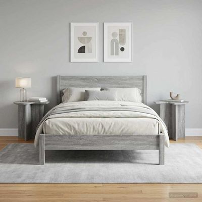 vidaXL Bočný stôl 2 pcs Sivá sonoma Ø 39 x 38 cm Kompozitné drevo