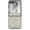 Guess  HC Magnetic Ring Stand Grained PU Classic Logo puzdro pre Samsung Galaxy Z Flip 8 béžová