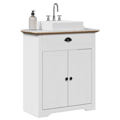 vidaXL Kúpeľňová skrinka pod umývadlo "BODO" Biela a hnedá 70x35x80 cm