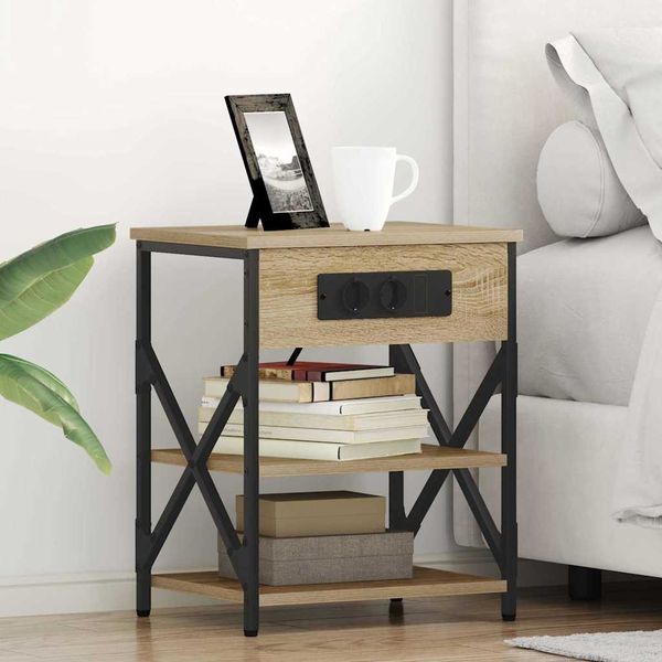 vidaXL Nočný stolík 2 pcs Sonoma dub 41 x 31 x 51 cm Kompozitné drevo