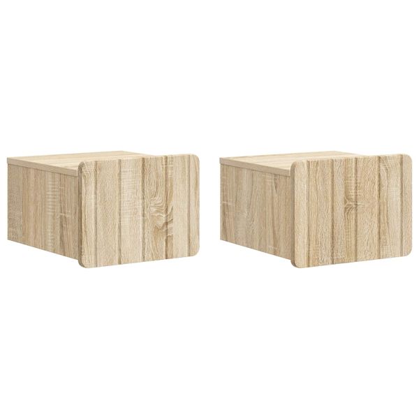 vidaXL Nástenná nočná skrinka 2 pcs Dub sonoma 33 x 34,5 x 24 cm
