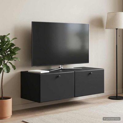 vidaXL Nástenná TV skrinka 98 x 41 x 30 cm Čierna Kompozitné drevo