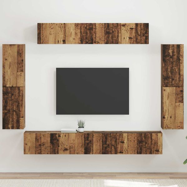 vidaXL TV skrinka 8 pcs Staré drevo