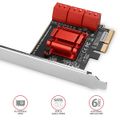 AXAGON PCES-SA6, PCIe riadič - 6x interný SATA 6G port, ASM1166, SP & LP Radic, PCIe x2, 6x interný SATA III, cipset ASMedia ASM1166, vrátane low profile záslepky