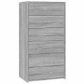 vidaXL Komoda so 6 zásuvkami sivá sonoma 50x34x96 cm spracované drevo