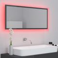 vidaXL LED kúpeľňové zrkadlo lesklé sivé 100x8,5x37 cm akryl
