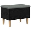 vidaXL Úložná lavička s vankúšom Čierny dub 62 x 42 x 46 cm