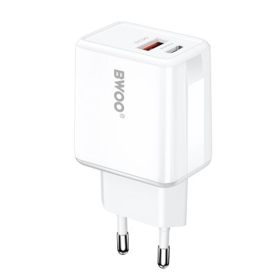 BWOO wall charger CDA182 QC 38W 1x USB-A + 1x USB-C white