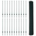 vidaXL Hexagonálny plot s stĺpom 50 x 1,2 m PVC potiahnutá oceľ Zelená