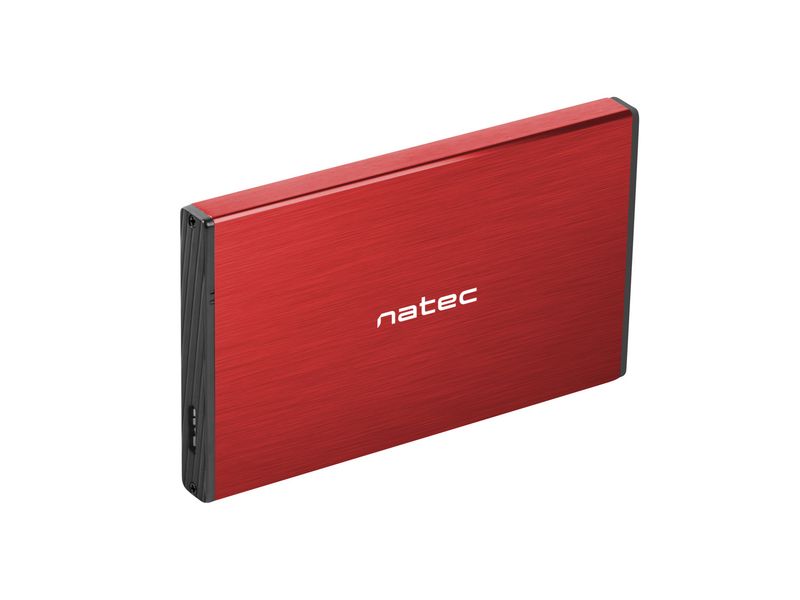 Externý box pre HDD 2,5'' USB 3.0 Natec Rhino Go, červený, hliníkové telo