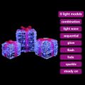 vidaXL Darčeková Škatľa 3 ks 60 LED Modrá 20 x 20 x 20 cm Akryl