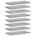 vidaXL Nástenné police 8 ks sivé sonoma 40x20x1,5 cm kompozitné drevo