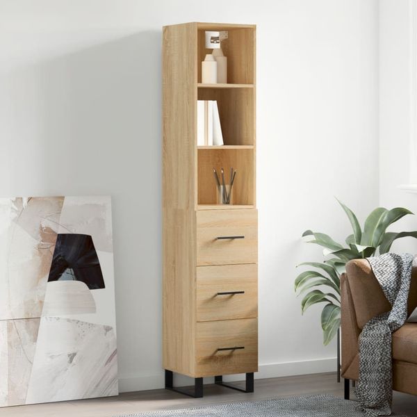 vidaXL Vysoká skrinka dub sonoma 34,5x34x180 cm spracované drevo