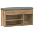 vidaXL Lavička na topánky Artisan Dub 82x32x45,5 cm Konštrukčné drevo