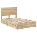 vidaXL Úložná posteľ Sonoma dub 135 x 190 cm Kompozitné drevo