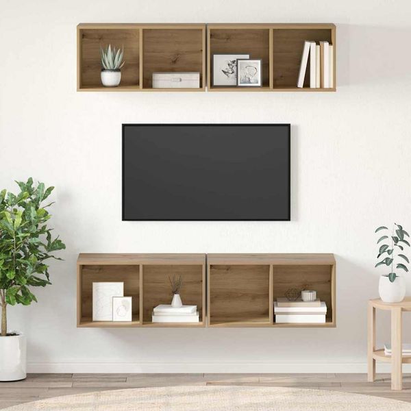 vidaXL Zostava TV skriniek 4 pcs Remeselný dub 37 x 37 x 72 cm