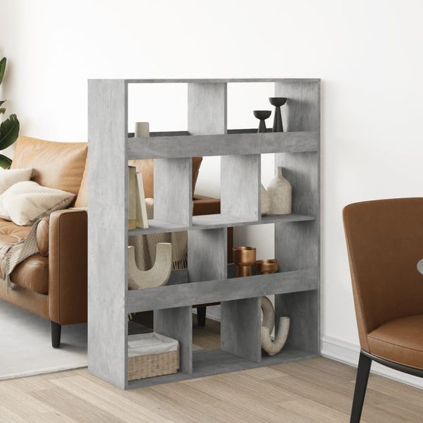 vidaXL Deliaca stena betónová sivá 100x33x125,5 cm kompozitné drevo