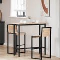 vidaXL stôl Prírodná 100 x 40 x 101 cm Inžinierske drevo a oceľ